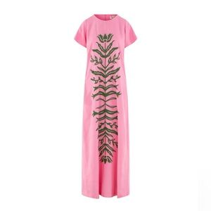 Emily McCarthy- NWT Cornelia Pink and Green Shortsleeve Maxi Dress